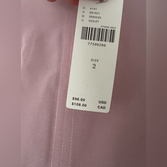 Anthropologie Pink Puff Sleeve Unlined Dress Size 2 - Picture 4 of 6